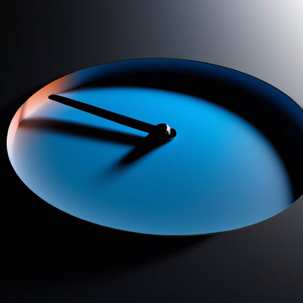 Abstract sundial and clock composition symbolizing disciplined time management under changing light.